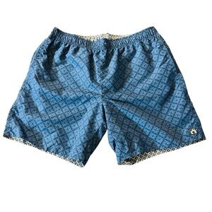 CABANA LIFE MEN’S REVERSIBLE SWIM TRUNKS SIZE LARGE BLUE & WHITE NWOT